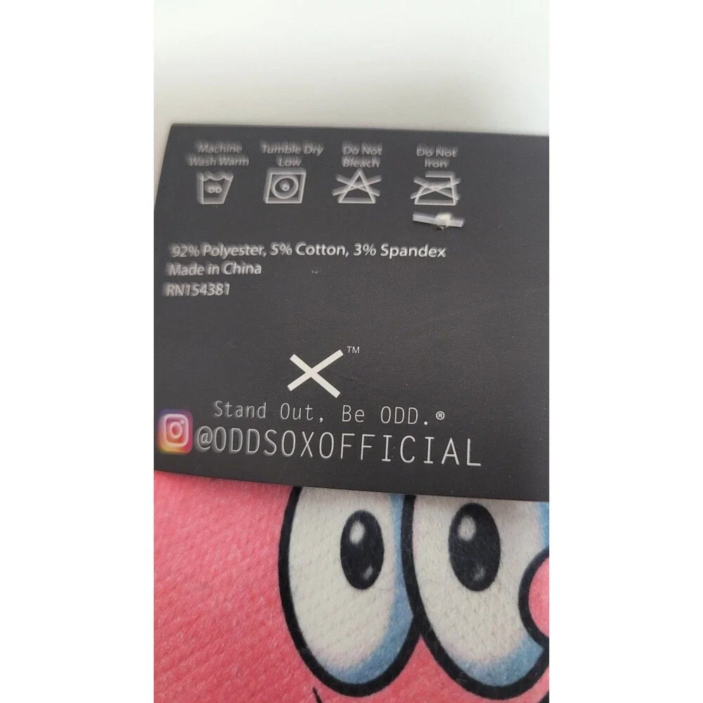 Odd Sox Nickelodeon Spongebob Squarepants Patrick Crew Socks Size 6-13 Gag Gift